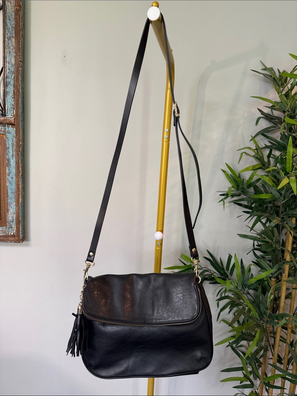 Black long Crossbody Shoulder Bag